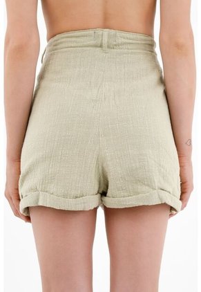 Topmark Bermuda Verde Con Guardapolvo En Ruedo Para Mujer