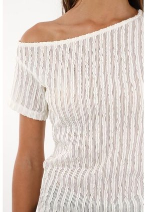 Topmark Camiseta Semiajustada Con Textura Crudo Para Mujer