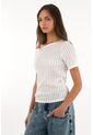 Topmark Camiseta Semiajustada Con Textura Crudo Para Mujer de topmark