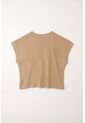 Topmark Camiseta Manga Corta Con Bolsillo Crudo Con Cuello Marcado Para Mujer de topmark