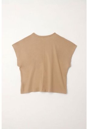 Topmark Camiseta Manga Corta Con Bolsillo Crudo Con Cuello Marcado Para Mujer