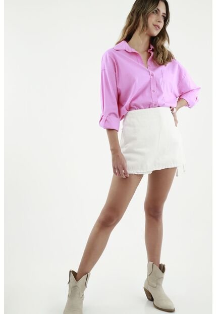 Falda Short Tiro Alto Crudo Para Mujer