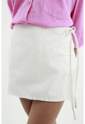 Falda Short Tiro Alto Crudo Para Mujer