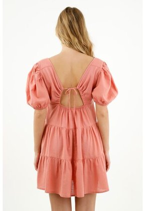 Topmark Vestido Naranja Con Cortes Para Mujer