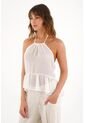 Topmark Camisa Cuello Halter Con Bolero Crudo Para Mujer de topmark