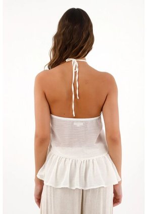 Topmark Camisa Cuello Halter Con Bolero Crudo Para Mujer