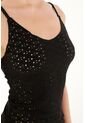 Topmark Camiseta Negra En Tela Ojalillo Para Mujer de topmark