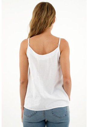Camisa De Tiras Blanca Para Mujer
