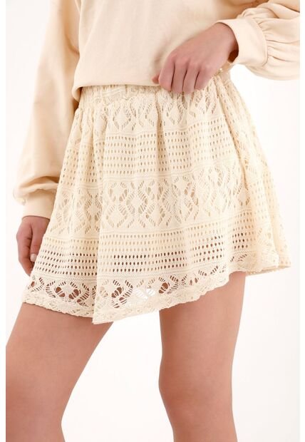 Topmark Falda Corta Tejida Crudo Para Mujer