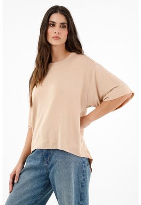 Camiseta Café Con Ruedo Largo Para Mujer