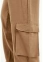 Pantalón Con Bolsillos Cargo Café Para Mujer de topmark