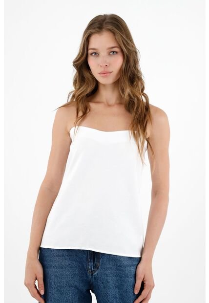Topmark Camisa Strapless Blanca Para Mujer