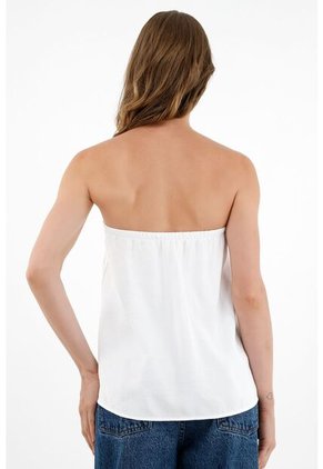 Topmark Camisa Strapless Blanca Para Mujer