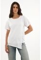 Topmark Camiseta Blanca Con Ruedo Asimétrico Para Mujer de topmark