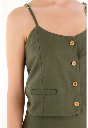 Topmark Camisa Verde De Tiras Para Mujer
