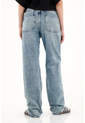 Topmark Jean Recto Tiro Alto Azul Para Mujer