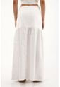 Topmark Falda Larga Con Detalles En Tela Tejida Crudo Para Mujer de topmark