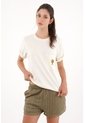 Topmark Camiseta En 100% Algodón Con Bolsillo Crudo Para Mujer de topmark