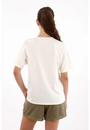 Topmark Camiseta En 100% Algodón Con Bolsillo Crudo Para Mujer