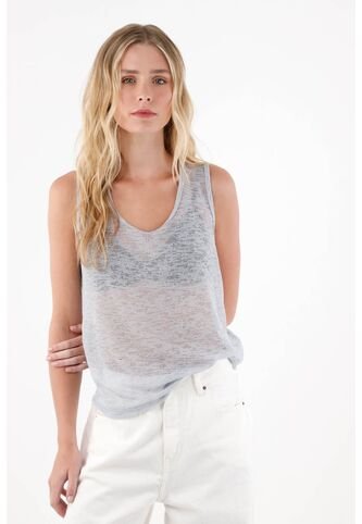 Topmark Camiseta Con Transparencia Azul Para Mujer topmark