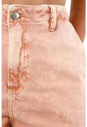 Bermuda Con Efecto Overdye Rosada Para Mujer