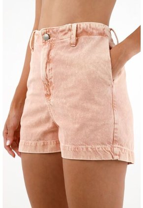 Bermuda Con Efecto Overdye Rosada Para Mujer