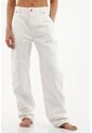 Topmark Pantalón Recto Crudo Con Bolsillos Laterales Para Mujer de topmark