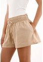 Topmark Short Con Pretina Elástica Y Bolsillos Crudo Para Mujer de topmark