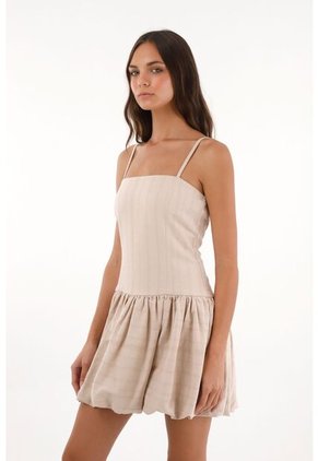 Topmark Vestido Corto De Silueta Globo Crudo Para Mujer