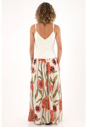 Topmark Vestido Largo Con Estampado De Flores Con Textura Lisa Para Mujer