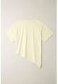 Topmark Camiseta Con Ruedo Asimétrico Crudo De Ajuste Cómodo Para Mujer de topmark