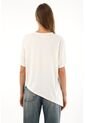 Topmark Camiseta Con Ruedo Asimétrico Crudo De Ajuste Cómodo Para Mujer de topmark