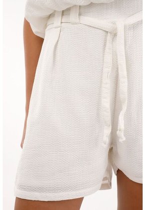 Topmark Short De Tela Con Textura Crudo De Ajuste Cómodo Para Mujer