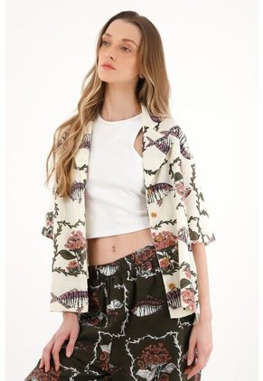 Topmark Camisa Tipo Bowling Estampada Para Mujer