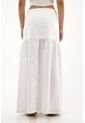 Topmark Falda Larga Con Detalles En Tela Tejida Crudo Para Mujer de topmark