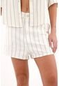 Topmark Short Con Estampado A Rayas Verdes Con Detalle Frontal Para Mujer de topmark