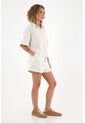 Topmark Short Con Estampado A Rayas Verdes Con Detalle Frontal Para Mujer de topmark