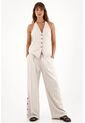 Topmark Pantalón Wide Leg A Rayas Gris Para Mujer de topmark