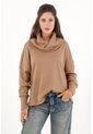 Topmark Buzo Cuello Tortuga Amplio Café Para Mujer de topmark