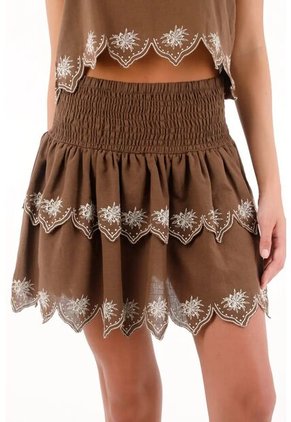 Topmark Falda Corta Con Boleros Café Para Mujer