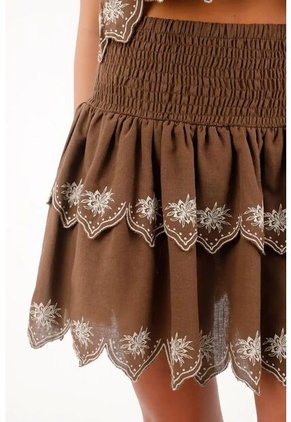 Topmark Falda Corta Con Boleros Café Para Mujer