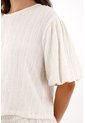 Topmark Camisa Con Mangas Abombachadas Crudo Para Mujer de topmark