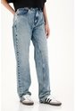 Topmark Jean Recto Tiro Alto Azul Para Mujer de topmark