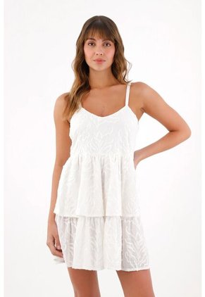 Topmark Vestido Corto Con Diseño De Flores Crudo Para Mujer