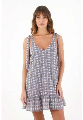 Topmark Vestido Corto Con Escote En V Morado Para Mujer