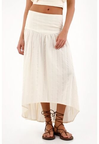 Topmark Falda Larga Con Fajón Ajustado Crudo Para Mujer topmark
