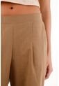 Topmark Pantalón Wide Leg Con Pretina Elástica Café Para Mujer de topmark