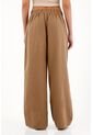 Topmark Pantalón Wide Leg Con Pretina Elástica Café Para Mujer de topmark