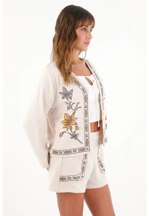 Topmark Abrigo Abierto Con Estampado De Flores Para Mujer