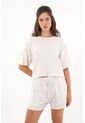 Topmark Camisa Con Mangas Abombachadas Crudo Para Mujer de topmark